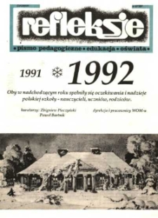 Refleksje : pismo pedagogiczne, edukacja, oświata. 1991 nr 6