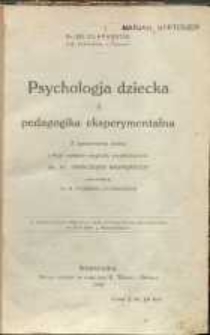 Psychologja dziecka i pedagogika eksperymentalna