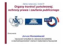 Organy kontroli państwowej, ochrony prawa i zaufania publicznego : moduł 27