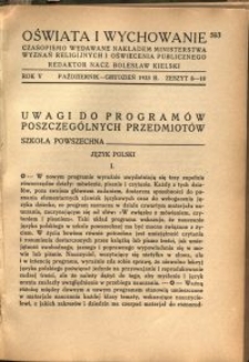 Oświata i Wychowanie. R.5, 1933 nr 8-10