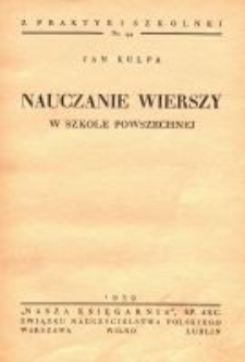Nauczanie wierszy w szkole powszechnej