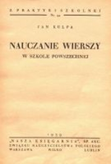 Nauczanie wierszy w szkole powszechnej