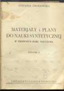 Materjały i plany do nauki syntetycznej w pierwszym roku nauczania