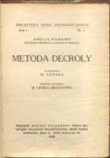 Metoda Decroly