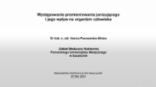 Występowanie promieniowania jonizującego i jego wpływ na organizm człowieka