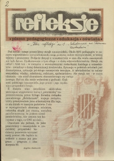 Refleksje : pismo pedagogiczne, edukacja, oświata. 1992 nr 2
