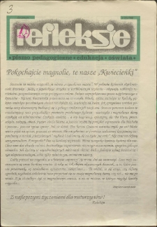 Refleksje : pismo pedagogiczne, edukacja, oświata. 1992 nr 3