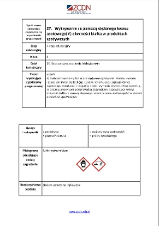 Wykrywanie za pomocą stężonego kwasu azotowego(V) obecności białka w produktach spożywczych