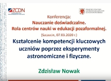 Kształtowanie kompetencji kluczowych uczniów poprzez eksperymenty astronomiczne i fizyczne