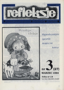 Refleksje : pismo pedagogiczne, edukacja, oświata. 1994 nr 3