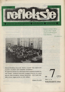 Refleksje : pismo pedagogiczne, edukacja, oświata. 1994 nr 7