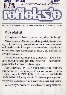 Refleksje : miesięcznik nauczycieli. 1997 nr 1-3