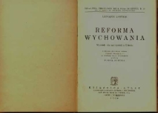 Reforma wychowania : wykłady dla nauczycieli z Triestu