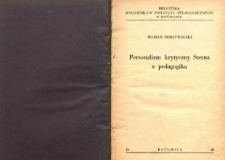 Personalizm krytyczny Sterna a pedagogika