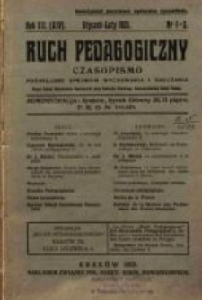 Ruch Pedagogiczny. R. XII (XIV), 1925 nr 1-2