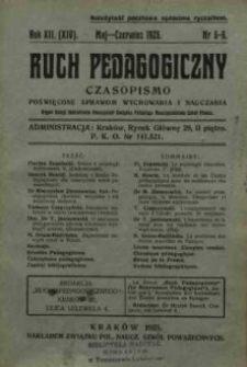 Ruch Pedagogiczny. R. XII (XIV), 1925 nr 5-6