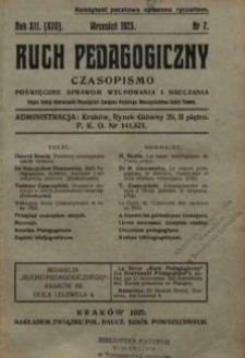 Ruch Pedagogiczny. R. XII (XIV), 1925 nr 7