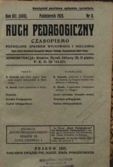 Ruch Pedagogiczny. R. XII (XIV), 1925 nr 8