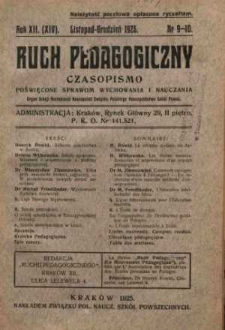 Ruch Pedagogiczny. R. XII (XIV), 1925 nr 9-10