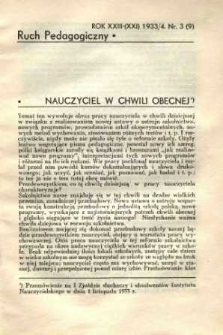 Ruch Pedagogiczny. R. XXIII, 1933/34 nr 3