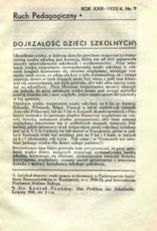 Ruch Pedagogiczny. R. XXIII, 1933/34 nr 9