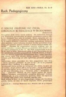 Ruch Pedagogiczny. R. XXV, 1935/1936 nr 8-9