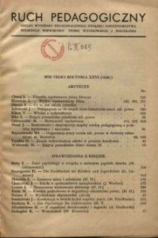 Ruch Pedagogiczny. R. XXVI, 1936/1937 nr 1