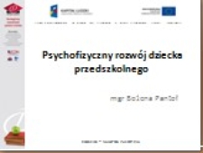 Psychofizyczny rozwój dziecka przedszkolnego