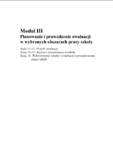 Planowanie i prowadzenie ewaluacji w wybranych obszarach pracy szkoły