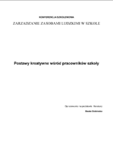 Postawy kreatywne wśród pracowników szkoły